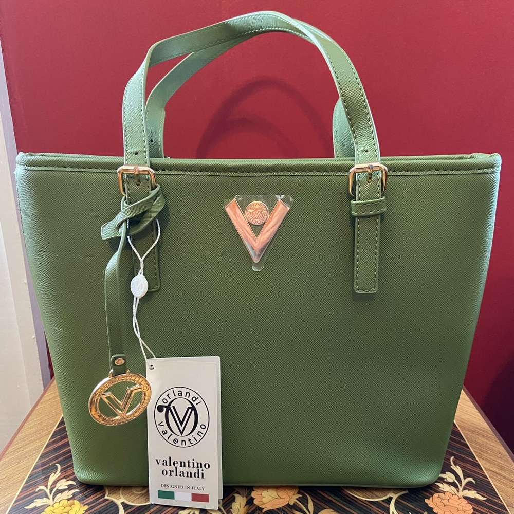 Valentino Orlandi Green Tote Bag